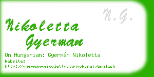 nikoletta gyerman business card