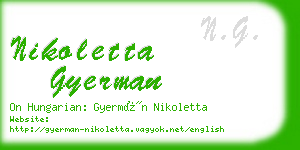 nikoletta gyerman business card